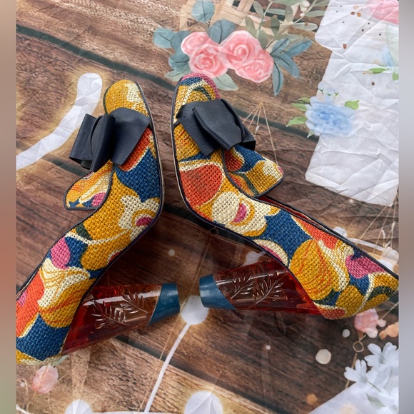 Irregular Choice Red and Orange Heels with Vibrant Design - Picture 6 of 16